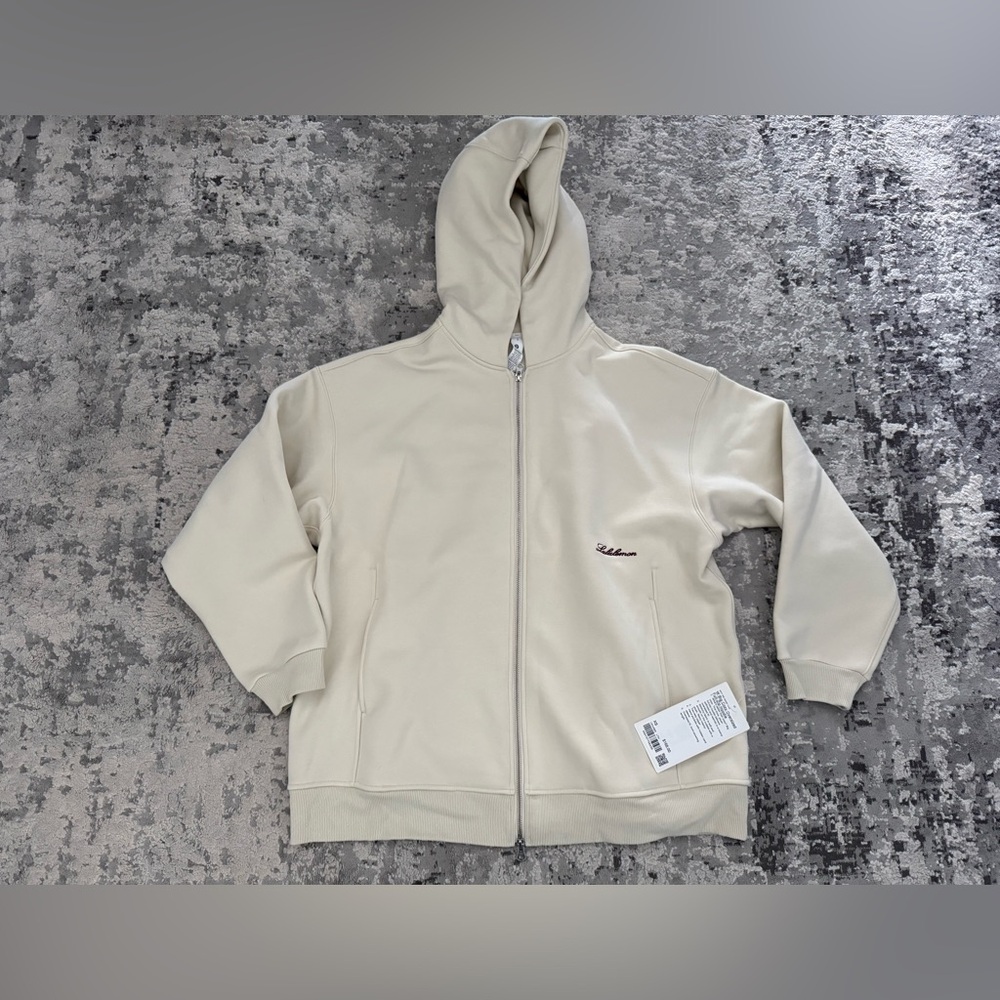 NWT lululemon big cozy oversized full zip hoodie size XS light ivory